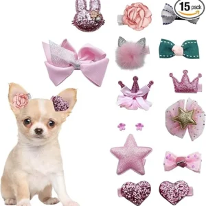 15PCS ACCESORIOS PARA EL PELO PERRO PEQUEÑO
