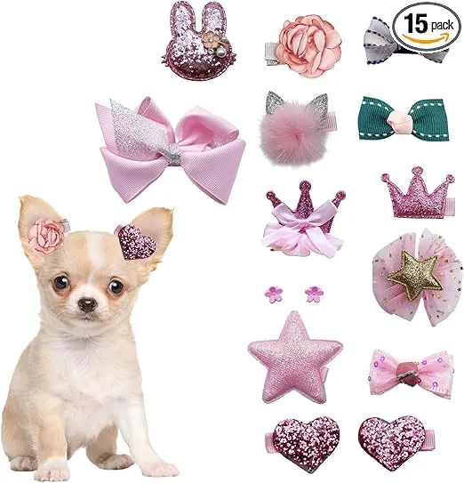 15PCS ACCESORIOS PARA EL PELO PERRO PEQUEÑO