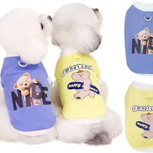 2 CAMISETAS DE ALGODÓN PARA PERROS Y GATOS PEQUEÑOS