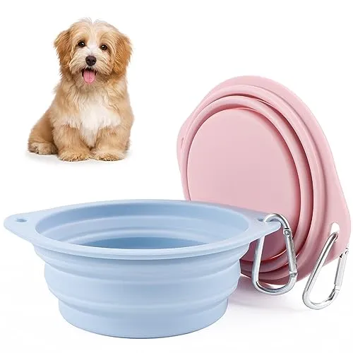2 CUENCOS DE VIAJE PLEGABLES PARA MASCOTAS PEQUEÑAS