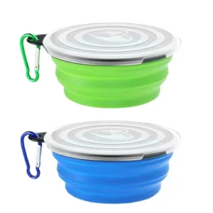 2 CUENCOS PLEGABLES CON MOSQUETÓN PARA PERRITOS