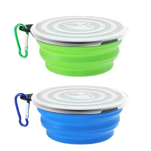 2 CUENCOS PLEGABLES CON MOSQUETÓN PARA PERRITOS