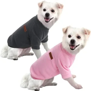 2 JERSÉYS PERROS PEQUEÑOS, GRIS Y ROSA