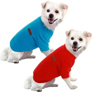 2 JERSÉYS PERROS PEQUEÑOS, ROJO Y AZUL