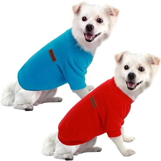 2 JERSÉYS PERROS PEQUEÑOS, ROJO Y AZUL