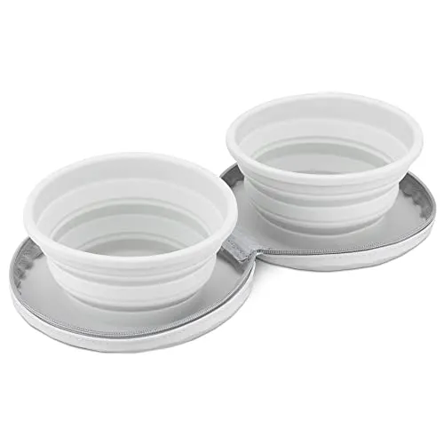 2 PLATOS PORTÁTILES DE VIAJE PERROS TALLA S