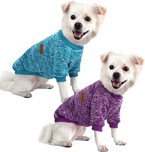 2 SUDADERAS PERRO PEQUEÑO - AZUL Y MORADO