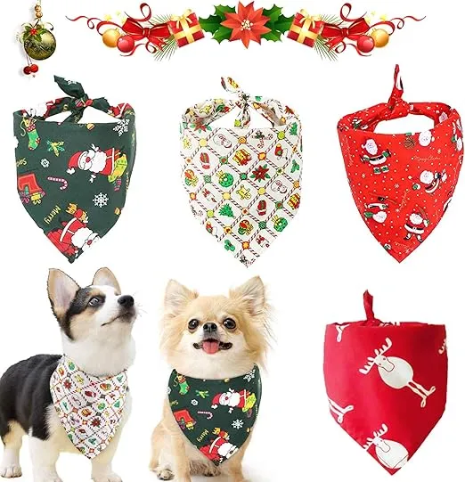 4 BANDANAS NAVIDAD MASCOTAS XS