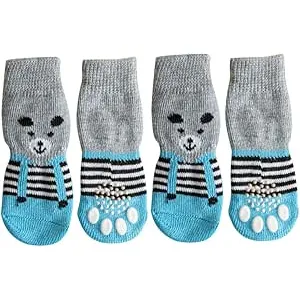 4 calcetines para perro, protector antideslizante
