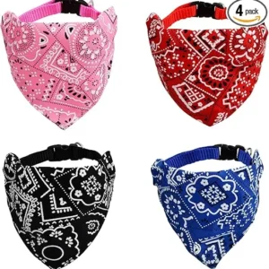 4PCS BANDANAS DE PERRO TALLA S