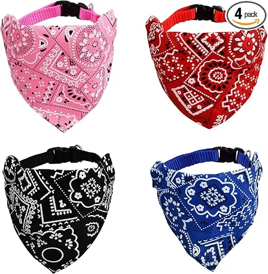 4PCS BANDANAS DE PERRO TALLA S