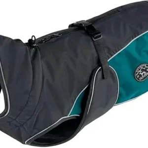ABRIGO PARA PERRO HUNTER DE PIEL SINTÉTICA - GRIS Y VERDE