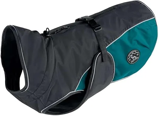 ABRIGO PARA PERRO HUNTER DE PIEL SINTÉTICA - GRIS Y VERDE