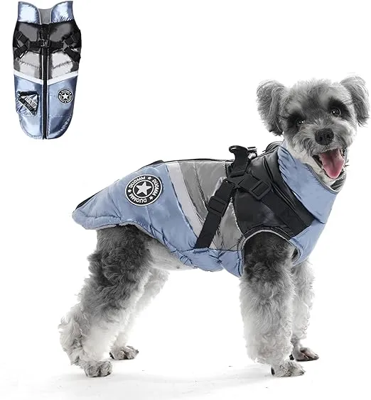 ABRIGO PARA PERRO PEQUEÑO CON ARNÉS AJUSTABLE