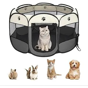 Afenau Parque Plegable para Mascotas,Parque para C