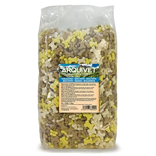 Arquivet, Biscuits, Galletas para perros, Snacks para perros, Mini huesos de vainilla, Premios, chuches y golosinas, 2,5 kg