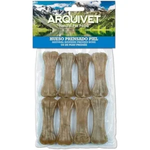 Arquivet, Huesito prensado Piel, Snacks Perros, 8 cm (Bolsa 8 uds,)