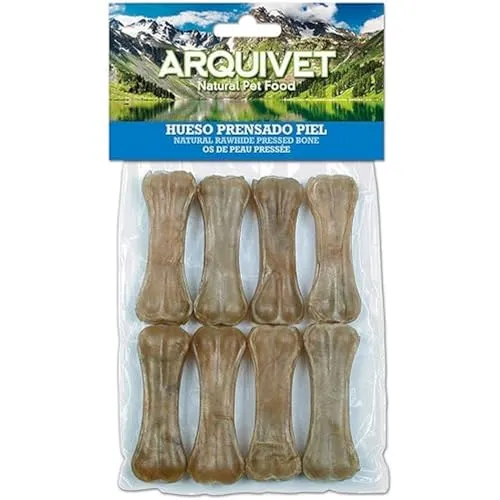 Arquivet, Huesito prensado Piel, Snacks Perros, 8 cm (Bolsa 8 uds,)
