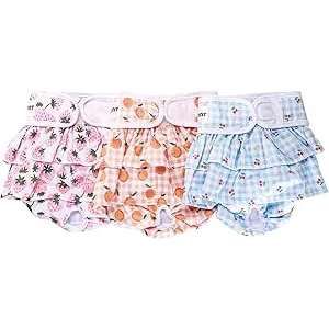 Avont 3 Piezas Pañales Lavables para Perras, Dog D