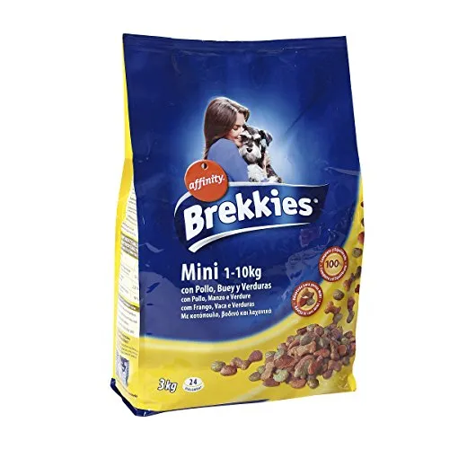 BREKKIES alimento para Perros Mini con Pollo y Verduras Bolsa 3 Kg