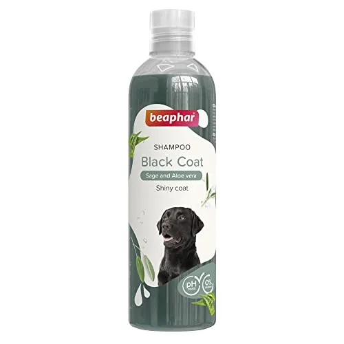 Beaphar Champú Perros Pelo Negro 250ml – Extractos Naturales de Aloe Vera y Salvia