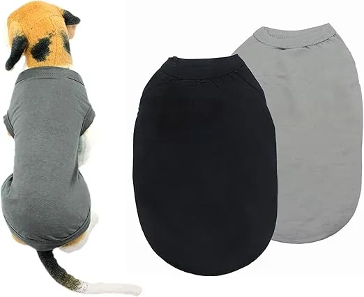 CAMISETAS DE ALGODÓN 2 PIEZAS - GRIS Y NEGRO