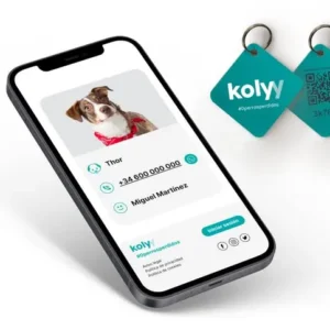 CHAPA PERRO GRABADA CON CÓDIGO QR