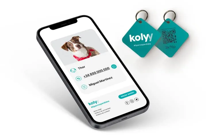 CHAPA PERRO GRABADA CON CÓDIGO QR