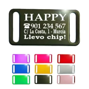 CHAPA PERRO GRABADA EN FORMA RECTANGULAR