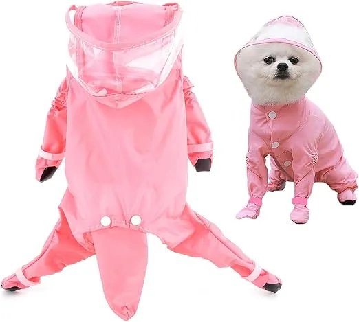 CHAQUETA LLUVIA PERROS CON CAPUCHA, BOTAS Y COLA DESMONTABLE