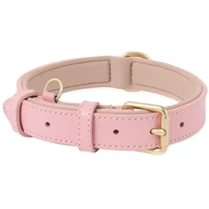 COLLAR DE PERRO ACOLCHADO DE PERRO ROSA TALLA S