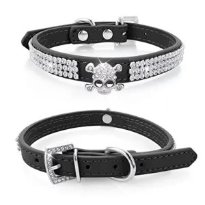 COLLAR PERRITO PIEL SINTÉTICA CON BRILLANTES