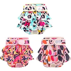 COMSLE Pañales Perro Hembra Reutilizables 3 Packs,