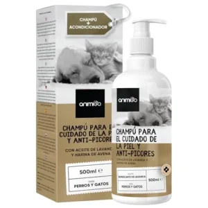 Champú Perros y Gatos Antipicores con Aceite de Coco y Aloe Vera, 500 ml
