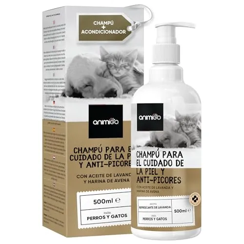 Champú Perros y Gatos Antipicores con Aceite de Coco y Aloe Vera, 500 ml