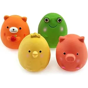 Chiwava 4PCS 6 cm Squeak látex Juguetes para Cacho