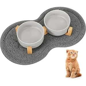Comedero Gatos Elevado de Cerámica, Revivoer 2 x 4