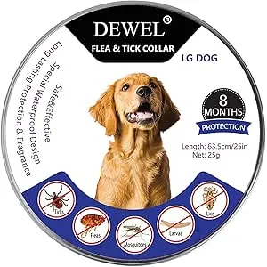 DEWEL Collar contra Pulgas y Garrapatas para Perro