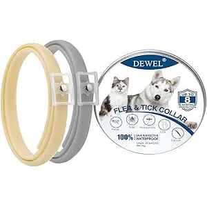 DEWEL Collares Antipulgas, Set de 2 Collar Antipar
