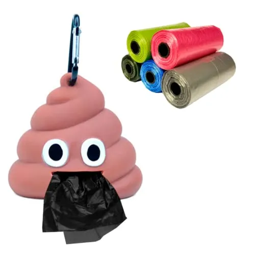 DISPENSADOR BOLSAS CACA MÁS 5 ROLLOS DE BOLSAS
