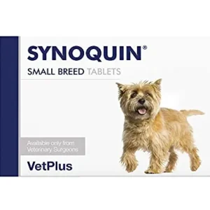 Envase VetPlus EFA Synoquin con 30 comprimidos de suplemento para perros pequeños,