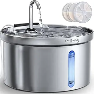 Fuente de Agua para Gatos Acero Inoxidable 304, FE