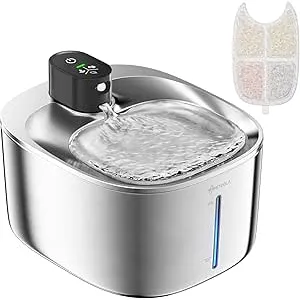 Fuente para Gatos Acero Inoxidable, Bebedero Gatos