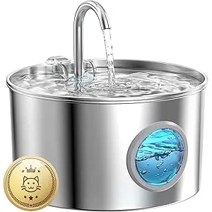 Fuente para Gatos Acero Inoxidable_ 2.2L Bebedero
