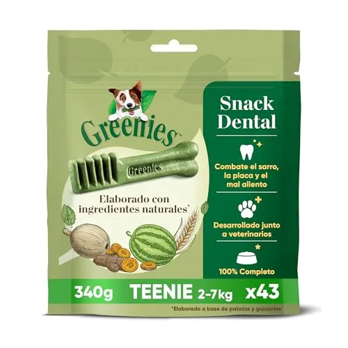 GREENIES Bastones dentales para perros pequeños que pesan de 2 a 7 kg, 43 palitos masticables