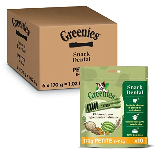 Greenies Snack Dental 100% Natural para perros Pequeños (Pack de 6 x 170g)