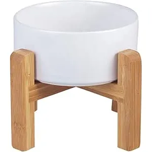 HCHLQLZ Blanca Ceramica Comedero Elevado Perro y C