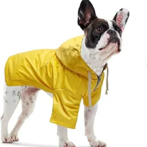 IMPERMEABLE CON BOTONES REFLECTANTES - AMARILLO S