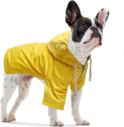 IMPERMEABLE CON BOTONES REFLECTANTES - AMARILLO S