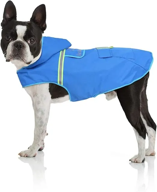 IMPERMEABLE MASCOTAS TALLA S CON CAPUCHA Y REFLECTORES